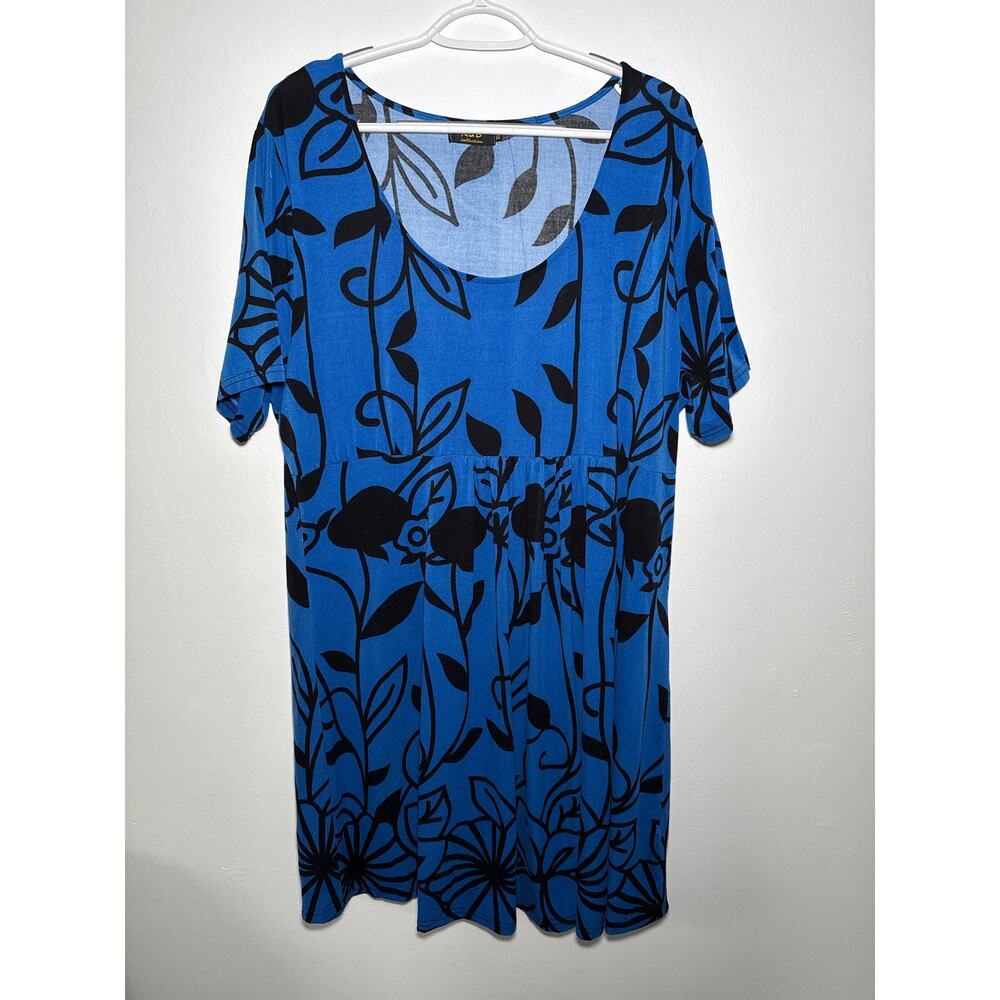 R&B Collection blue dress womens 3X‎ blue floral career office business classic